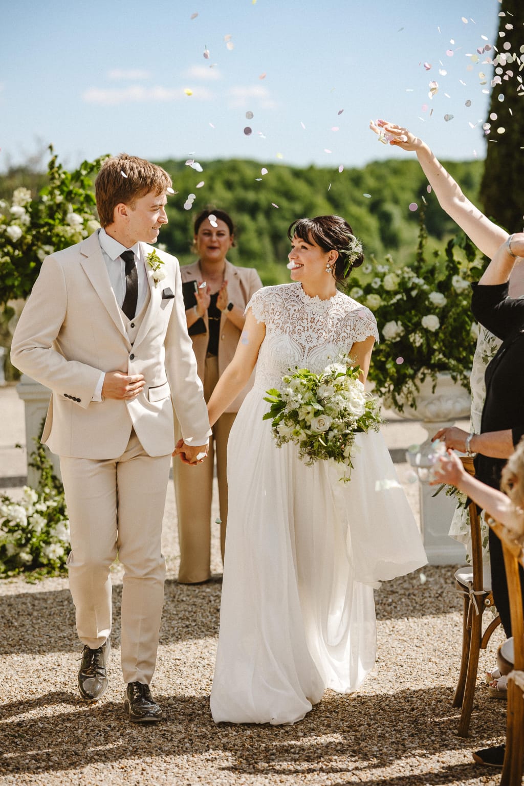 Drone view of Château de Sanse